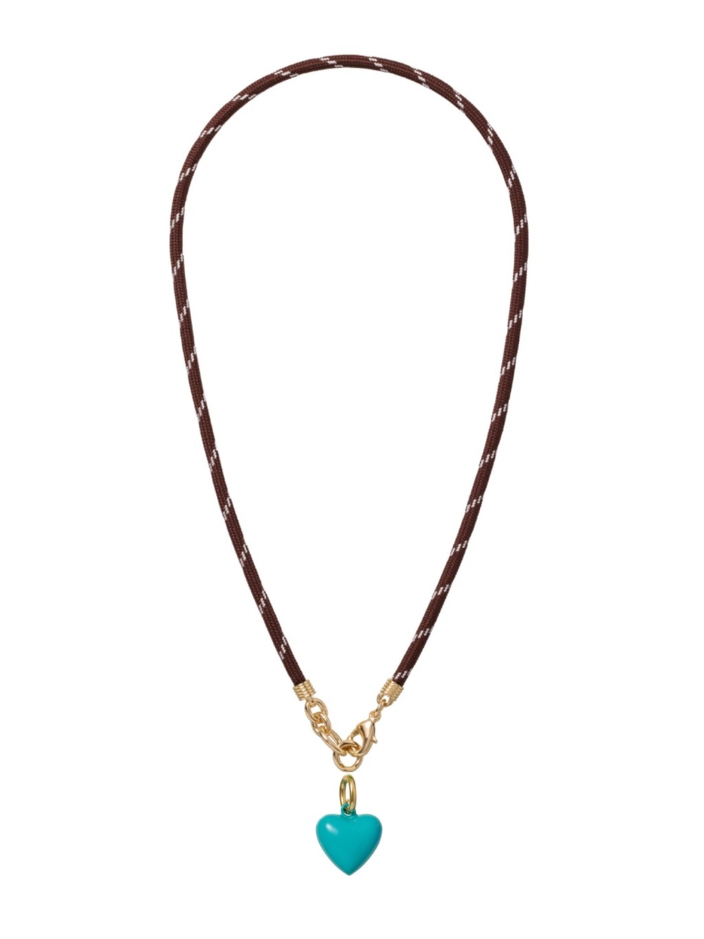 Roxanne Assoulin The Happy Cord
Charm Necklace Brown Cord Dark Turquoise Charm